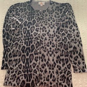 Quacker Factory Animal Print Top Size XS